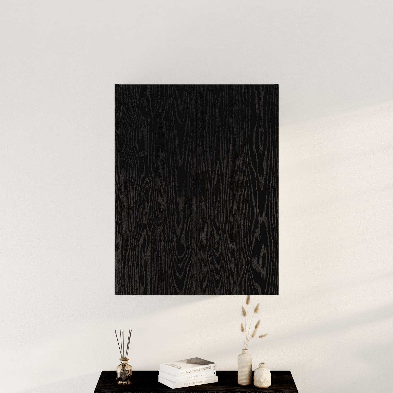 Dulap suspendat Negru Stejar 69,5x34x90 cm din lemn prelucrat — imaginea 4