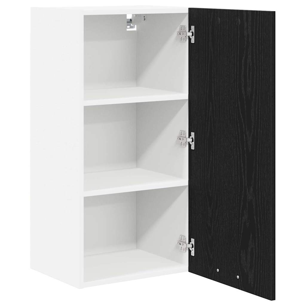Dulap suspendat cu usa Riga Stejar negru si Alb 40 x 31 x 80 cm — imaginea 6