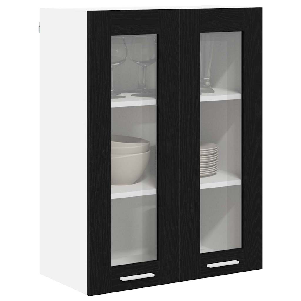 Dulap suspendat Riga Stejar Negru 60 x 31 x 80 cm Lemn compozit — imaginea 4