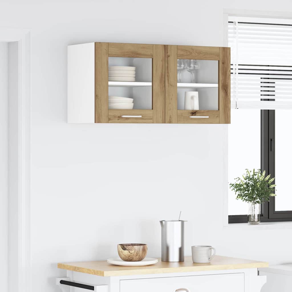 Dulap suspendat Riga 2 pcs Stejar Artizanal 40 x 31 x 40 cm — imaginea 5
