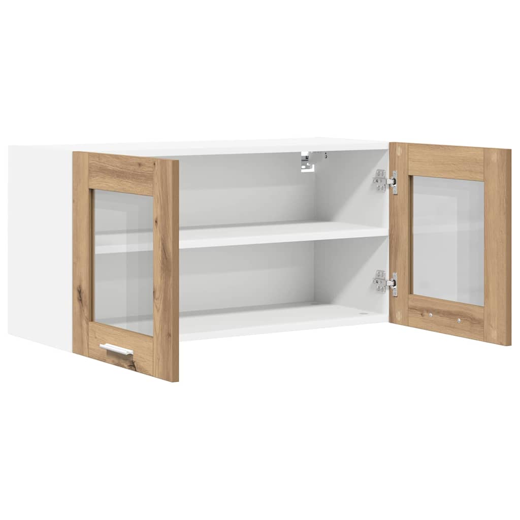 Dulap suspendat Riga Stejar Artisan si Alb 80 x 31 x 40 cm — imaginea 6
