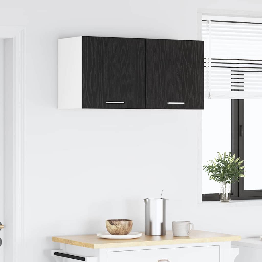 Dulap suspendat cu usa Riga Stejar negru si Alb 40 x 31 x 40 cm — imaginea 5