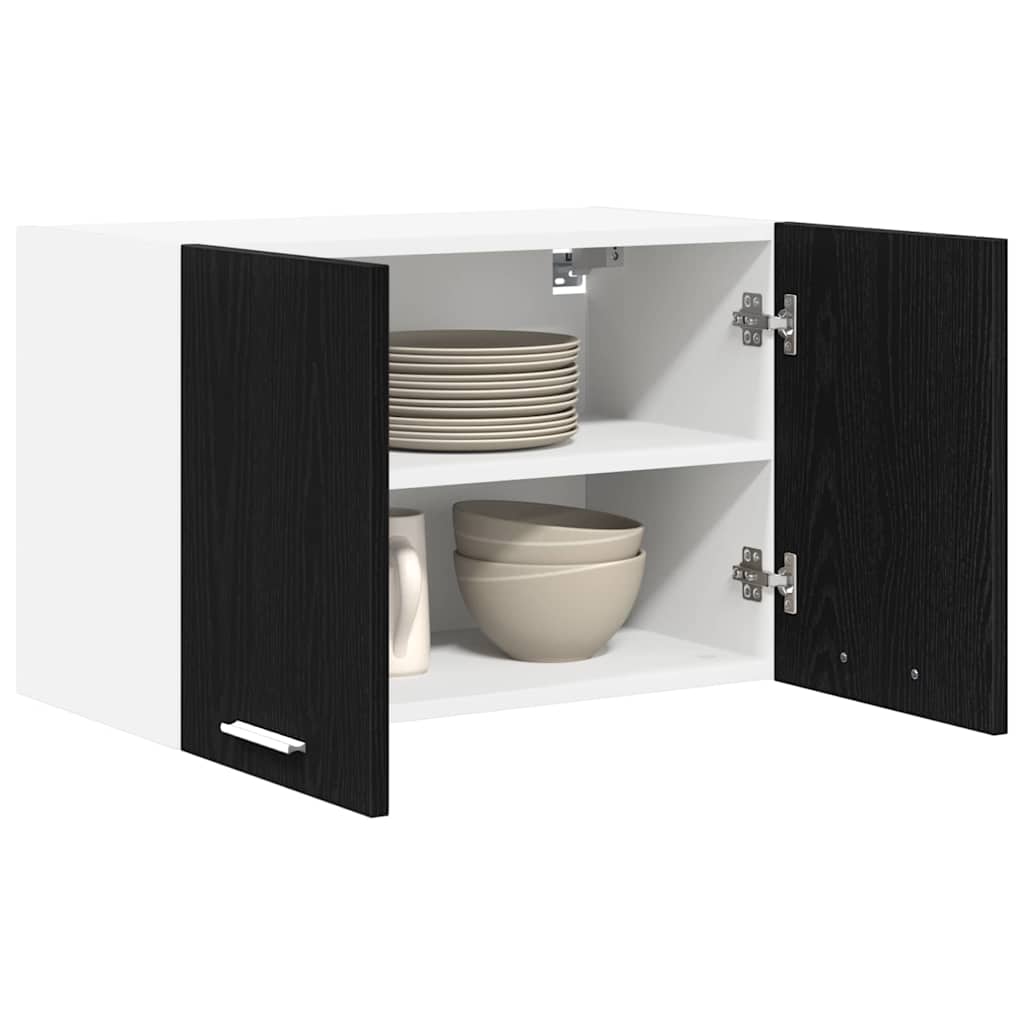 Dulap suspendat cu usa Riga Stejar negru si Alb 60 x 31 x 40 cm — imaginea 4