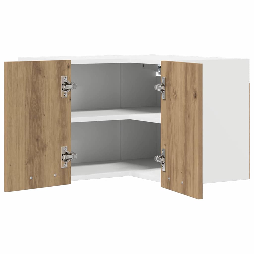 Dulap suspendat Riga Stejar Artisan si Alb 57 x 57 x 40 cm — imaginea 6