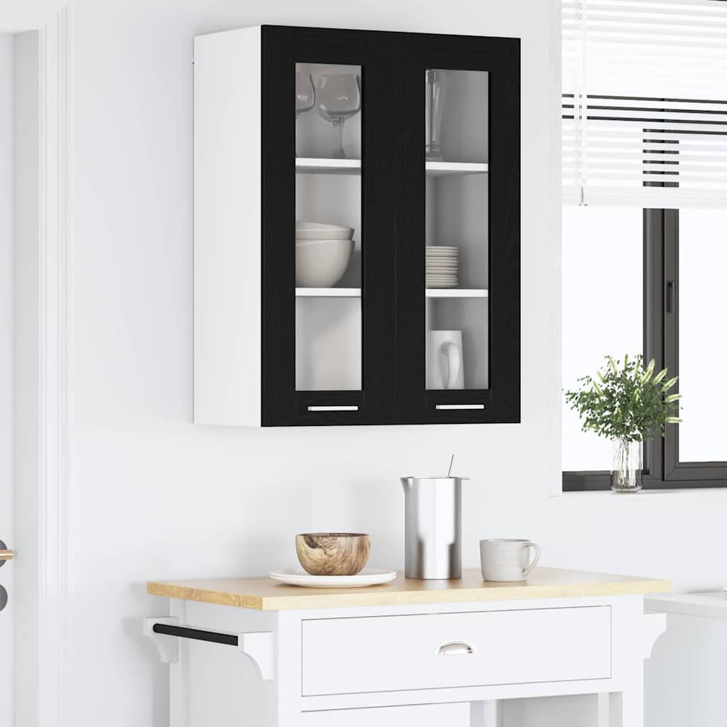 Dulap suspendat Riga Stejar Negru 60 x 31 x 80 cm Lemn compozit — imaginea 5