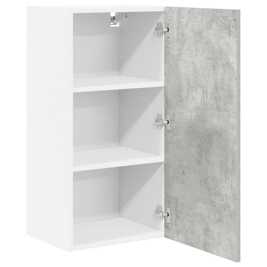 Dulap suspendat cu raft Riga Gri beton si Alb 40 x 31 x 80 cm — imaginea 6
