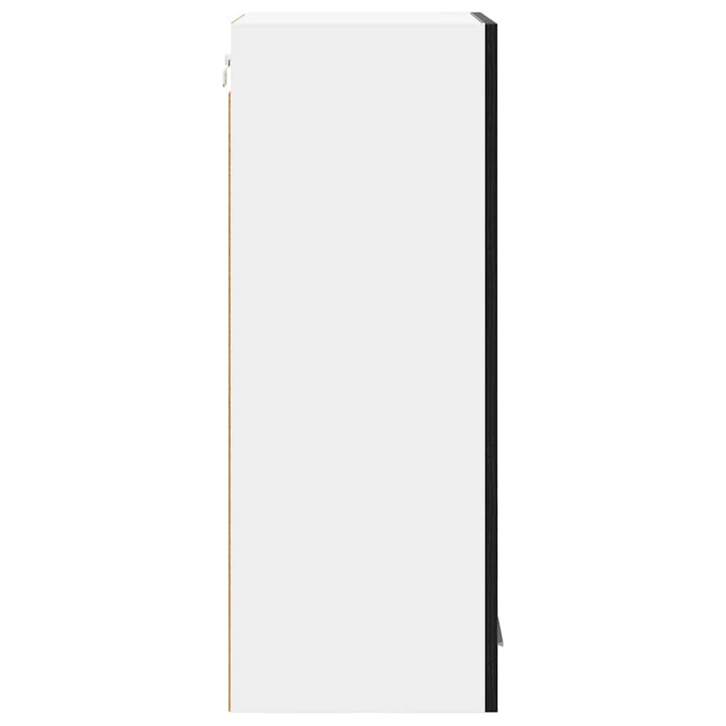 Dulap suspendat cu usa Riga Stejar negru si Alb 40 x 31 x 80 cm — imaginea 8