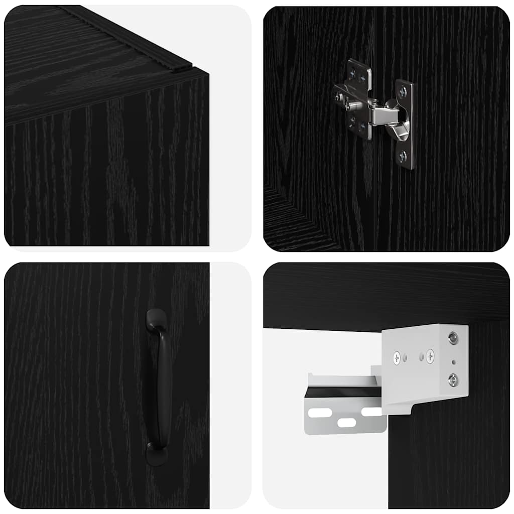 Dulap suspendat Stejar negru 69.5 x 34 x 90 cm Lemn compozit — imaginea 9
