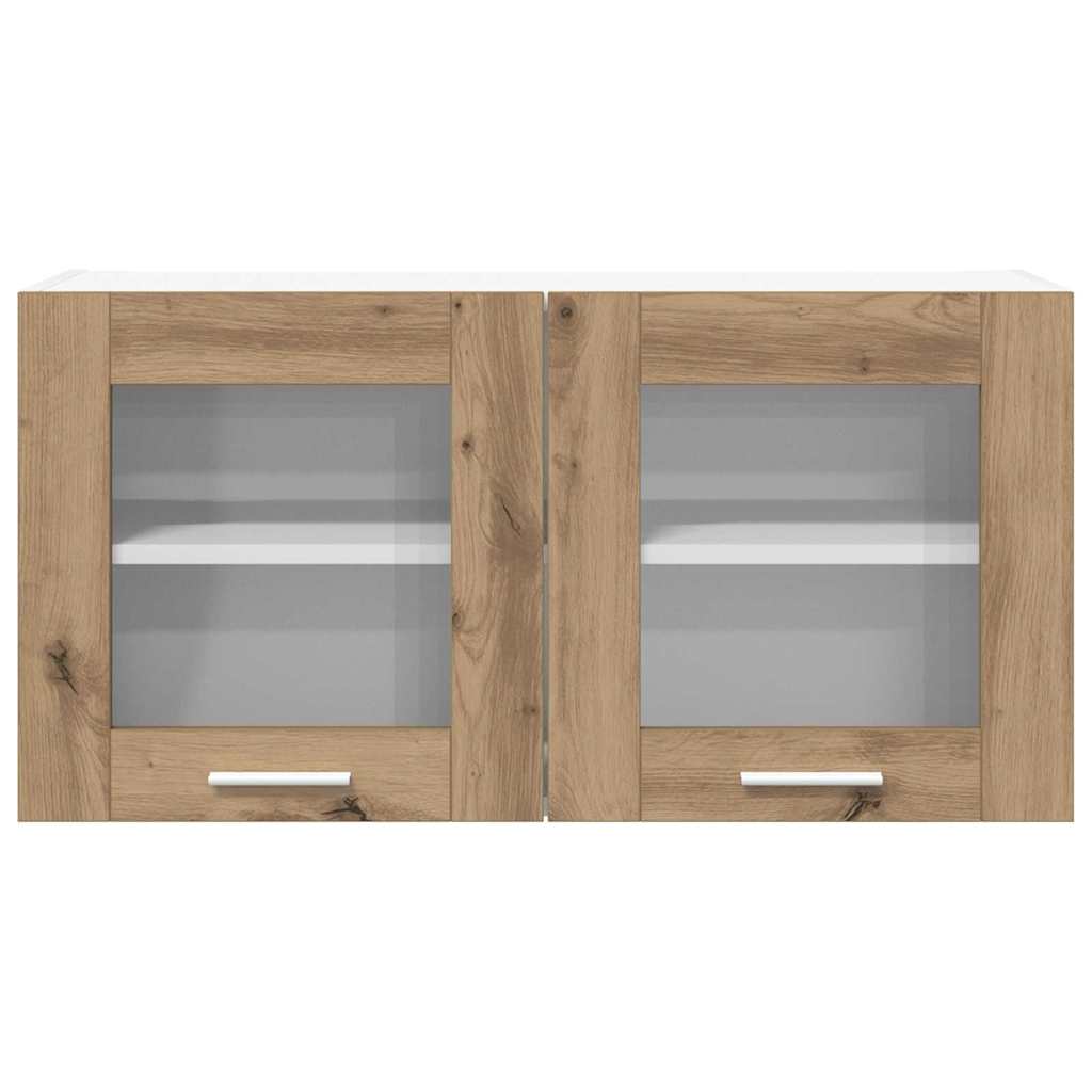 Dulap suspendat Riga Stejar Artisan si Alb 80 x 31 x 40 cm — imaginea 7