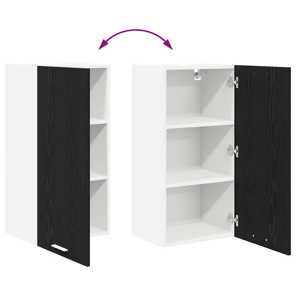 Dulap suspendat cu usa Riga Stejar negru si Alb 40 x 31 x 80 cm — imaginea 12