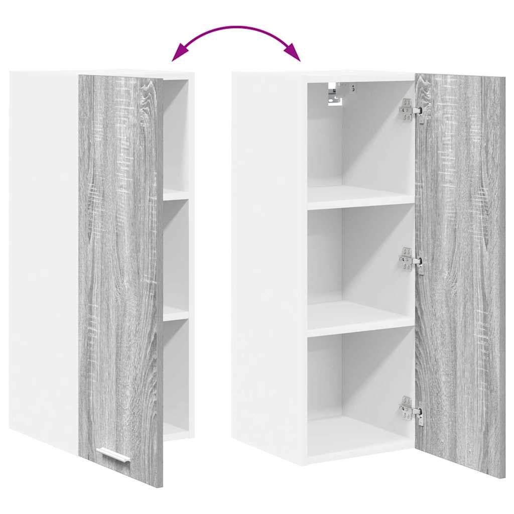 Dulap suspendat cu raft Riga Gri Sonoma si Alb 30 x 31 x 80 cm — imaginea 12