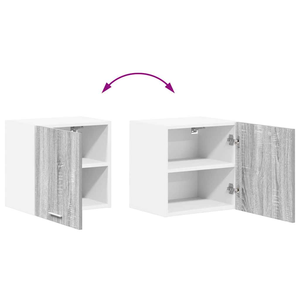 Dulap suspendat Riga 2 pcs Gri Sonoma si Alb 40 x 31 x 40 cm — imaginea 13
