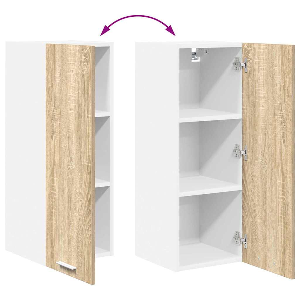 Dulap suspendat Riga 2 pcs Stejar Sonoma si Alb 30 x 31 x 80 cm — imaginea 13