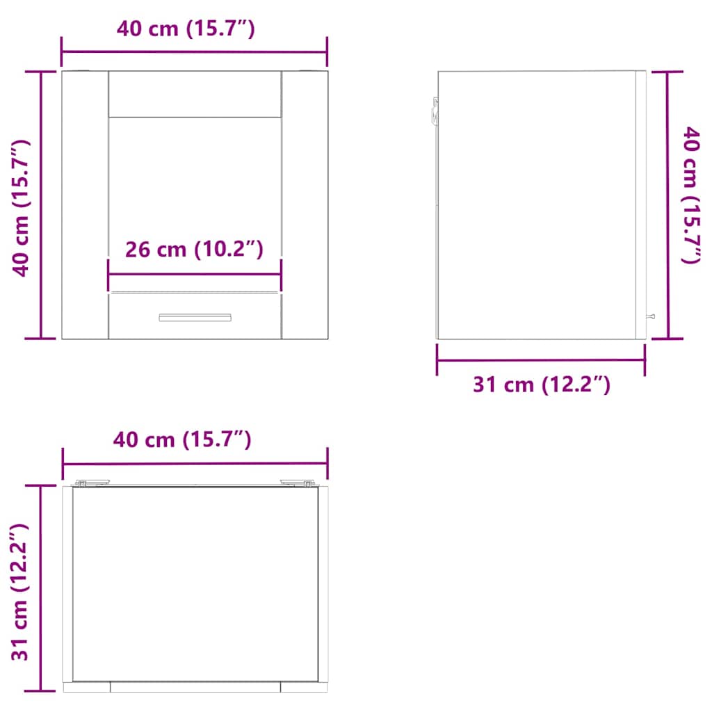 Dulap suspendat cu raft Riga Stejar fumuriu 40 x 31 x 40 cm — imaginea 13