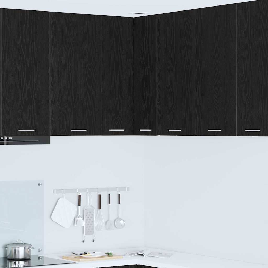 Dulap suspendat Riga Stejar negru si Alb 57 x 57 x 80 cm — imaginea 2