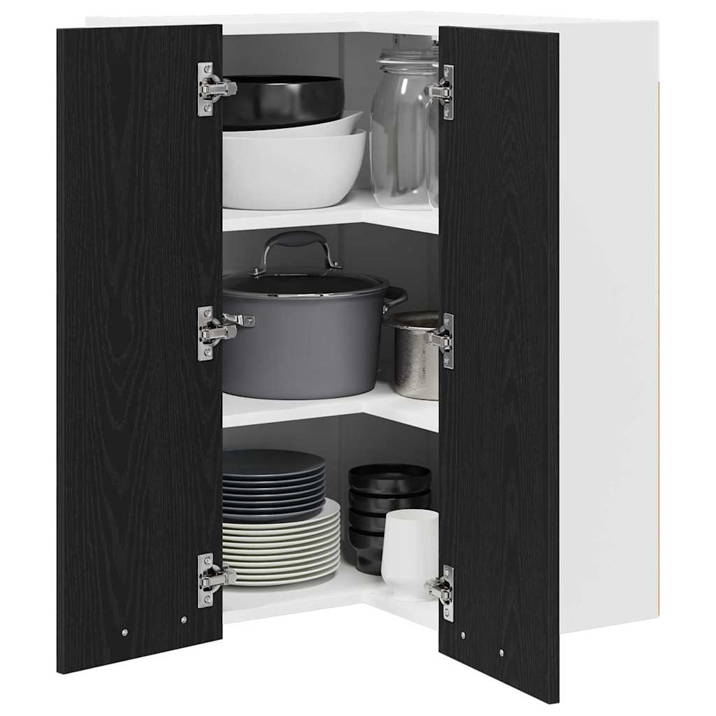 Dulap suspendat Riga Stejar negru si Alb 57 x 57 x 80 cm — imaginea 4