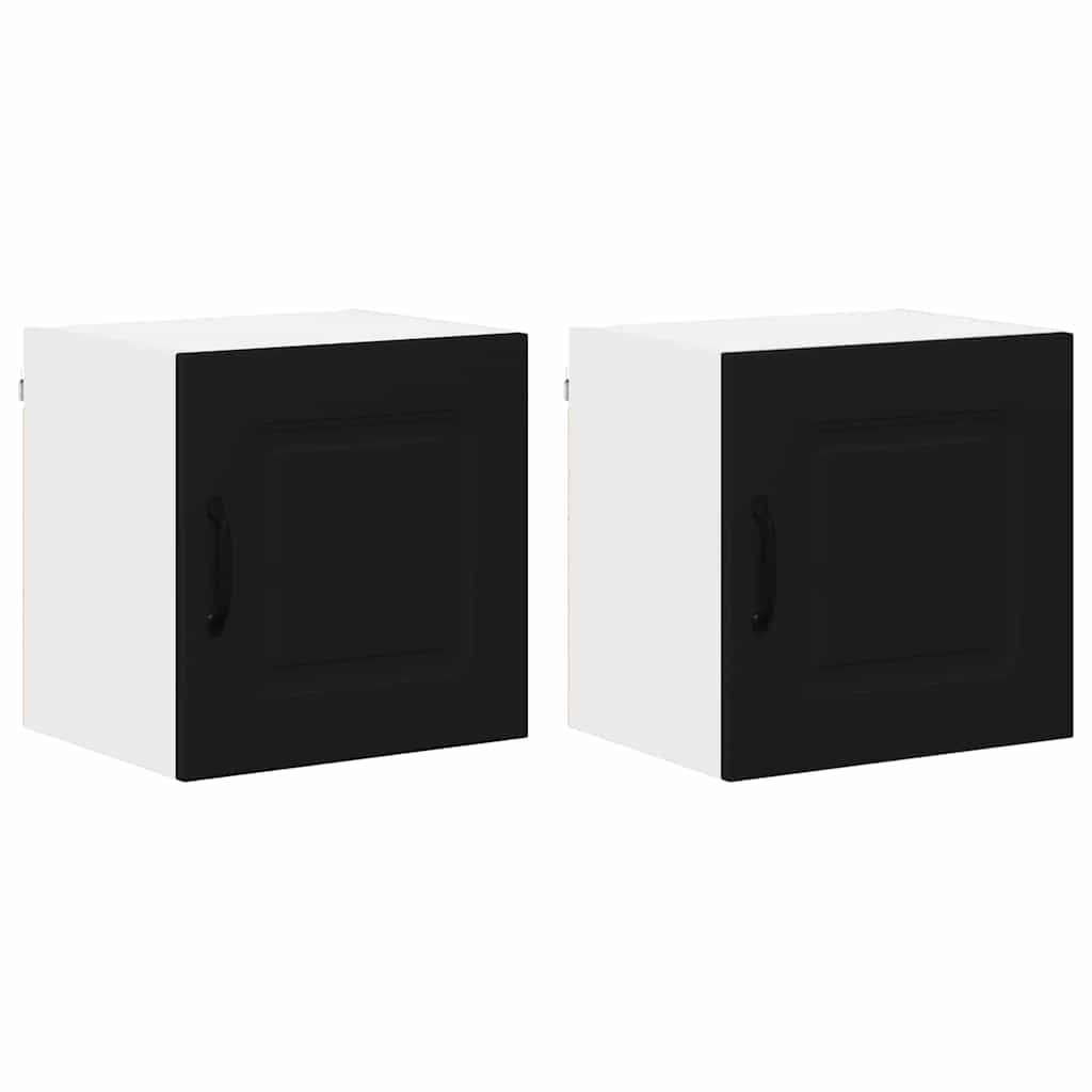 Dulap suspendat de bucatarie cu usa 2 pcs Negru 40 x 31 x 40 cm