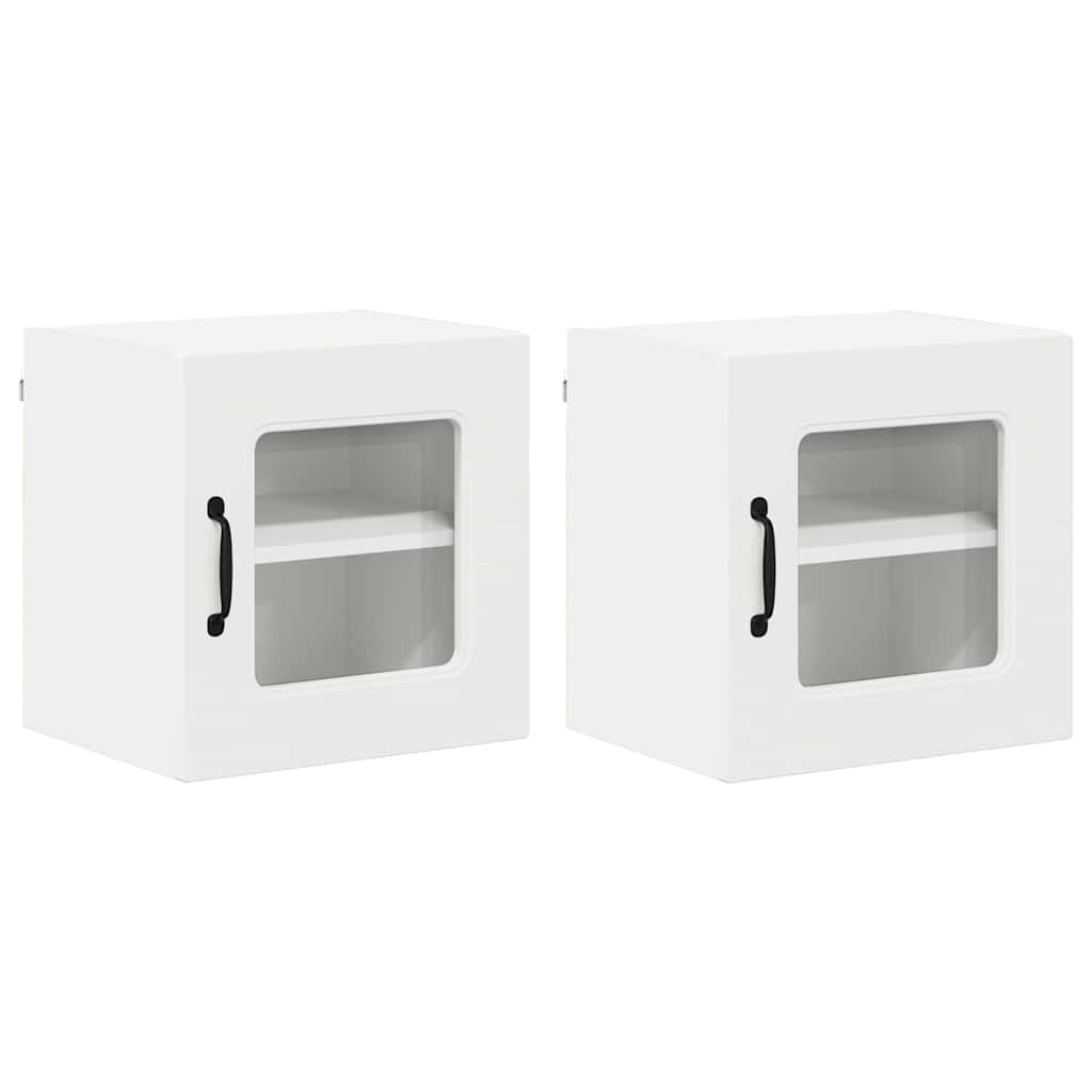 Dulap suspendat de bucatarie cu raft 2 pcs Alb 40 x 31 x 40 cm