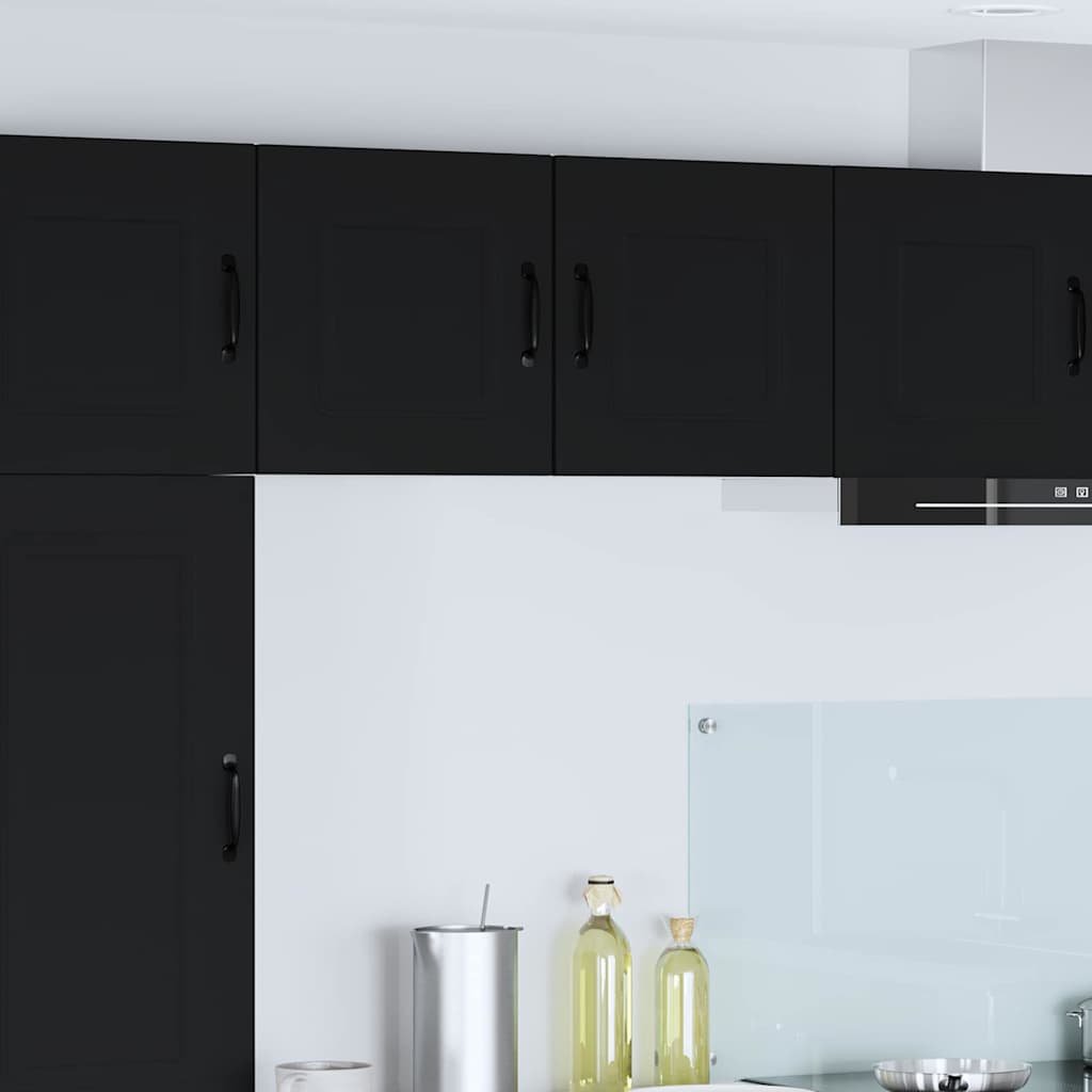 Dulap suspendat de bucatarie cu usa 2 pcs Negru 40 x 31 x 40 cm — imaginea 2