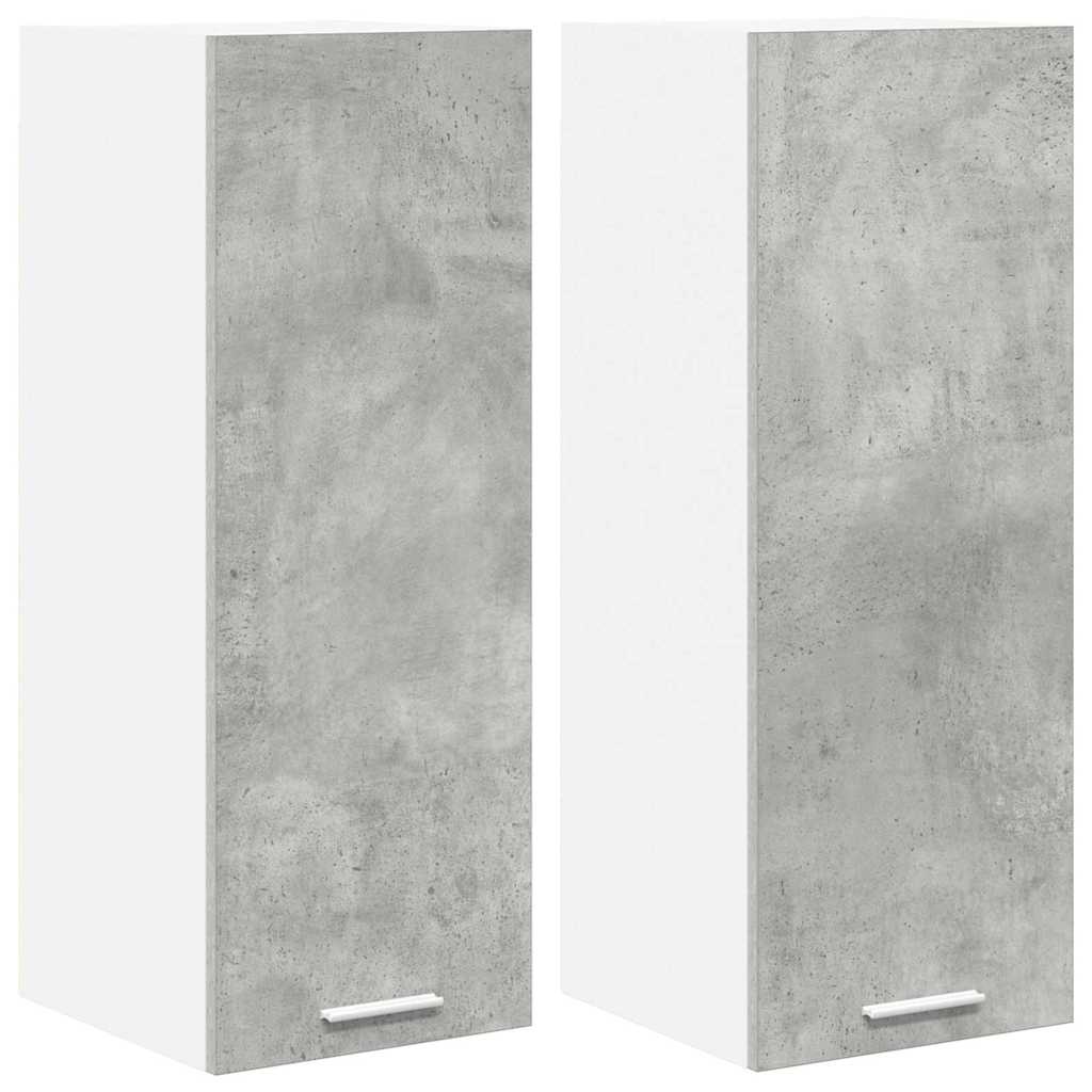 Dulap suspendat Riga 2 pcs Gri beton si Alb 30 x 31 x 80 cm