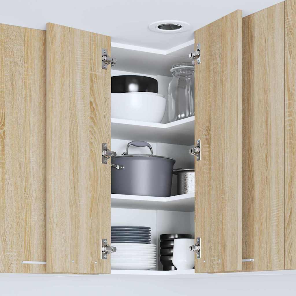 Dulap suspendat Riga Stejar Sonoma si Alb 57 x 57 x 80 cm — imaginea 5