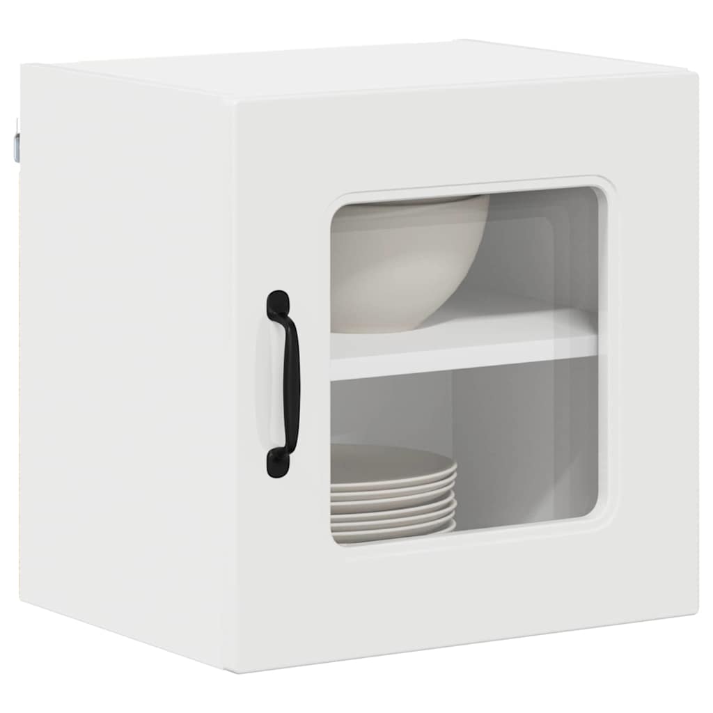 Dulap suspendat de bucatarie cu raft Alb lucios 40 x 31 x 40 cm — imaginea 4