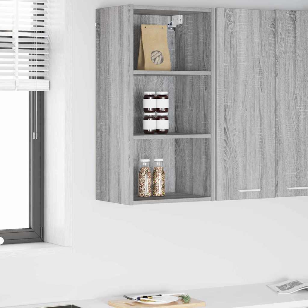 Dulap suspendat Riga Gri Sonoma 40 x 29,5 x 80 cm Lemn compozit — imaginea 2