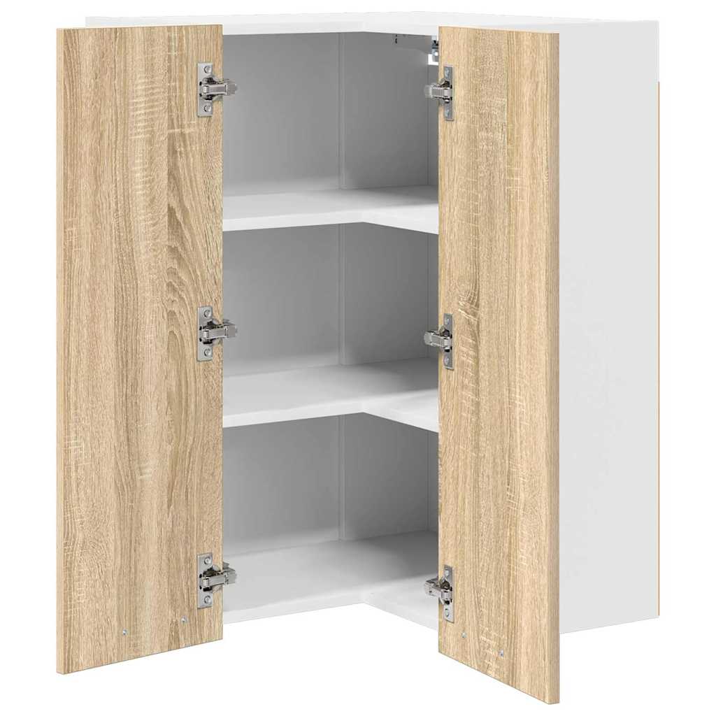 Dulap suspendat Riga Stejar Sonoma si Alb 57 x 57 x 80 cm — imaginea 6
