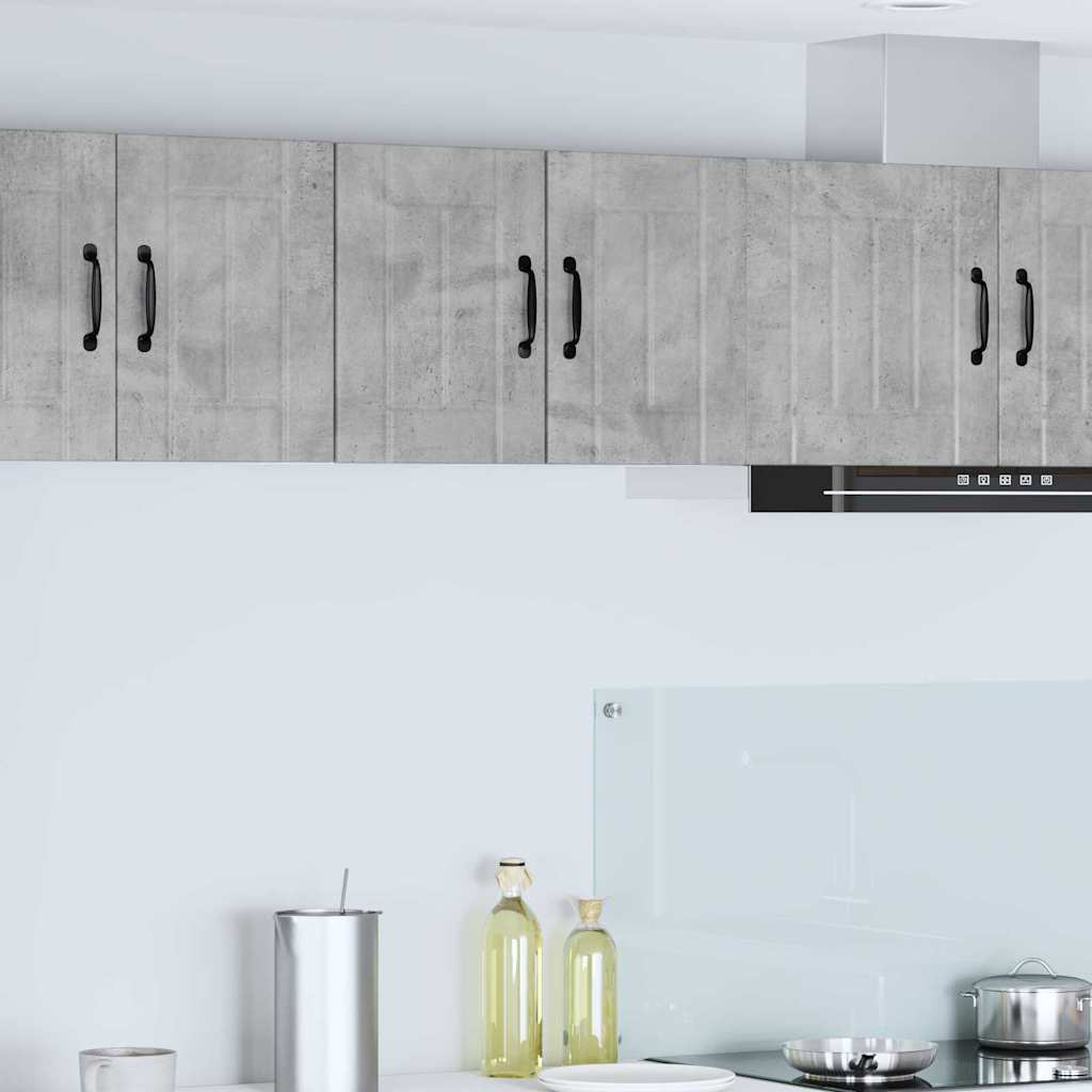 Dulap suspendat de bucatarie cu raft 2 pcs Gri din beton — imaginea 2