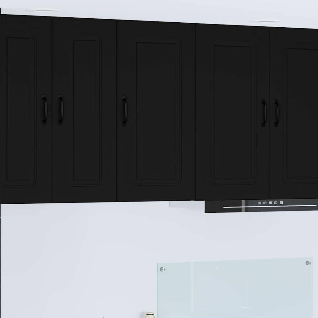 Dulap suspendat de bucatarie cu raft Negru 40 x 31 x 80 cm — imaginea 2