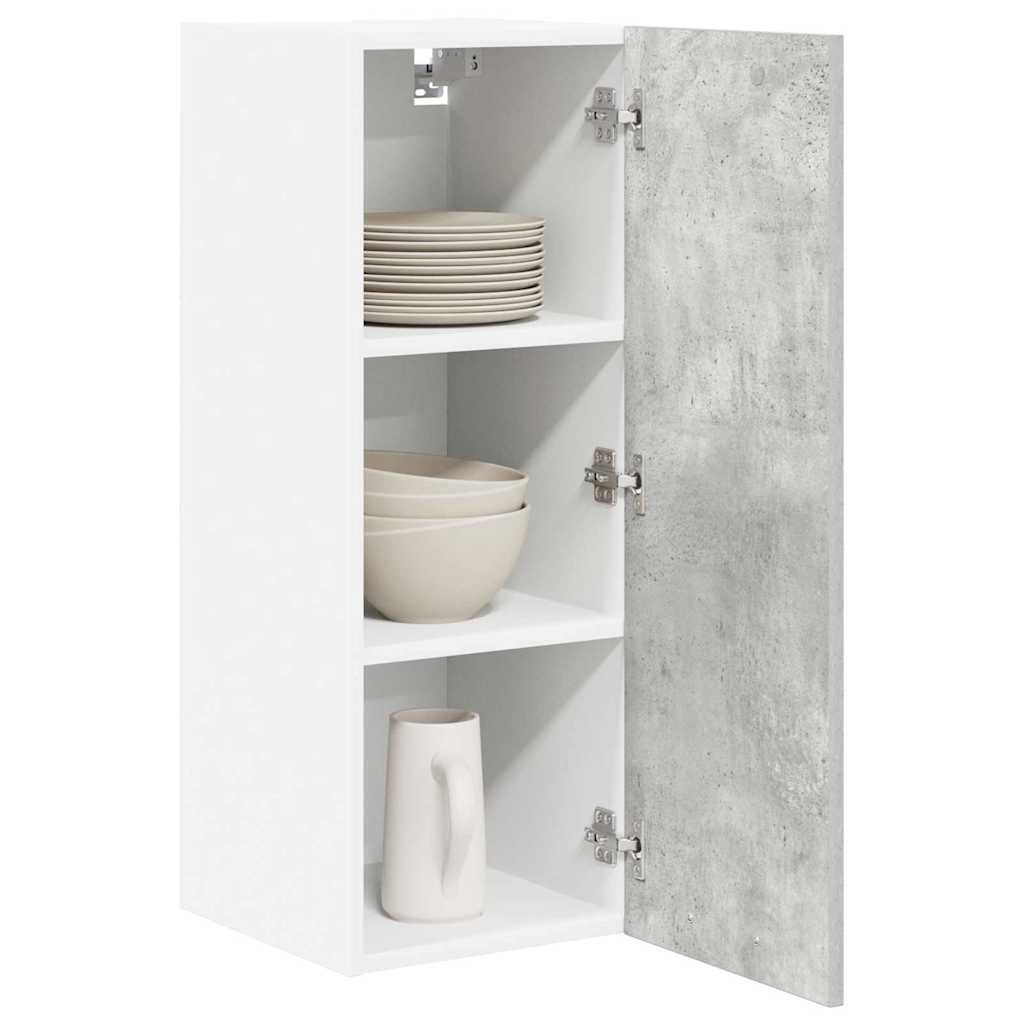 Dulap suspendat Riga 2 pcs Gri beton si Alb 30 x 31 x 80 cm — imaginea 4