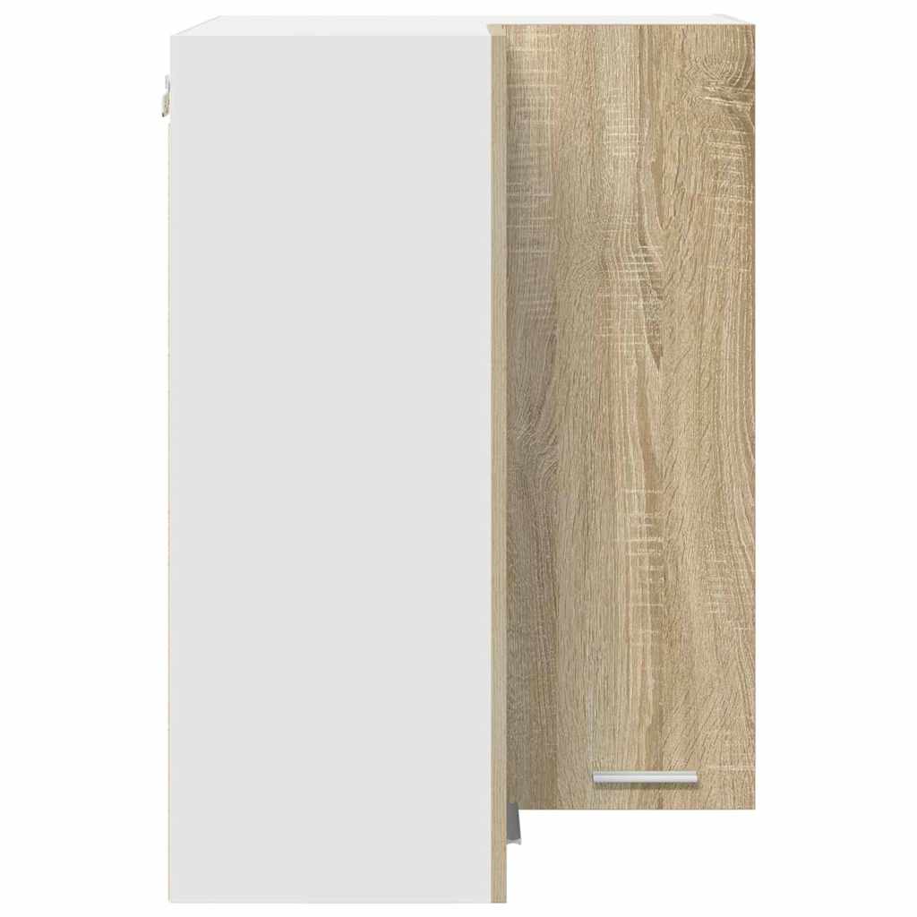 Dulap suspendat Riga Stejar Sonoma si Alb 57 x 57 x 80 cm — imaginea 8