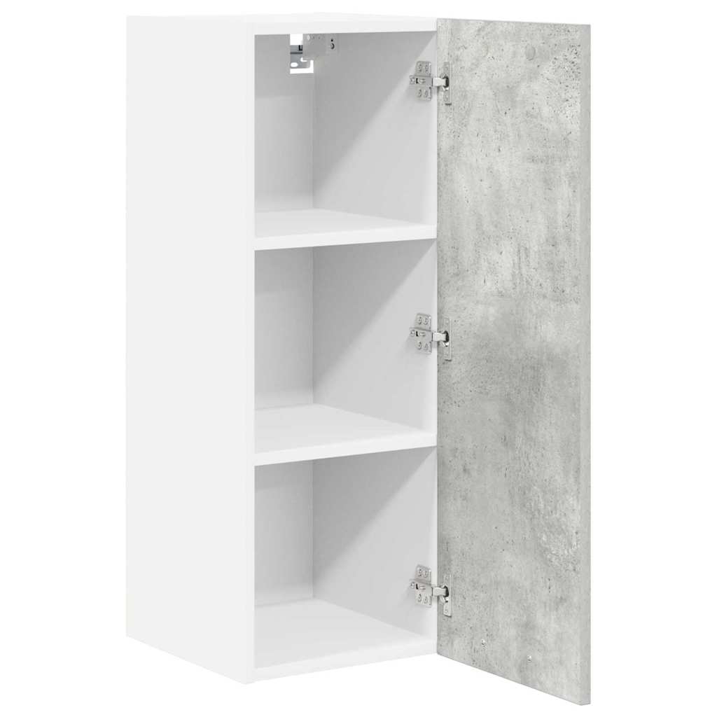 Dulap suspendat Riga 2 pcs Gri beton si Alb 30 x 31 x 80 cm — imaginea 6