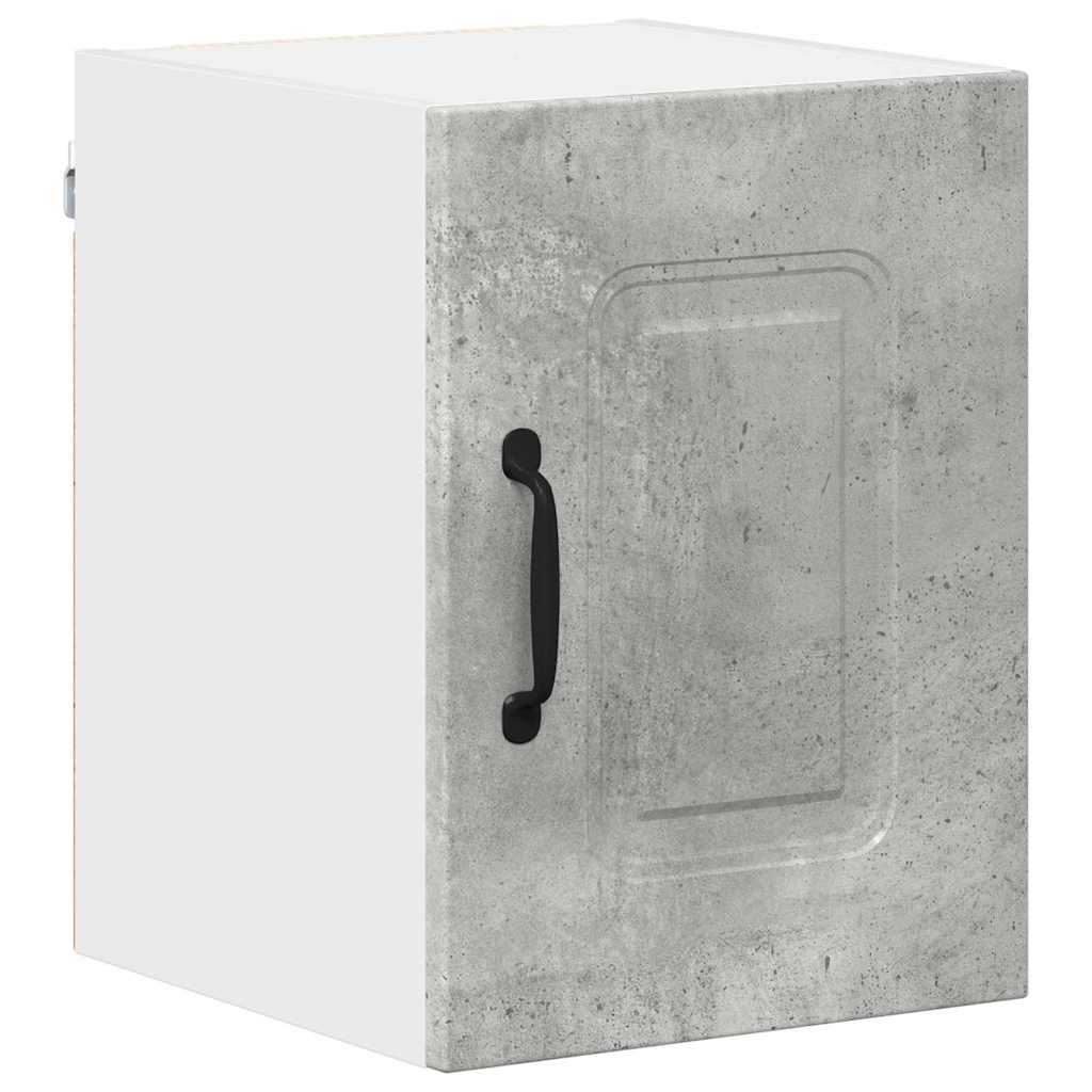 Dulap suspendat de bucatarie cu raft cu usa 2 pcs Gri din beton — imaginea 7