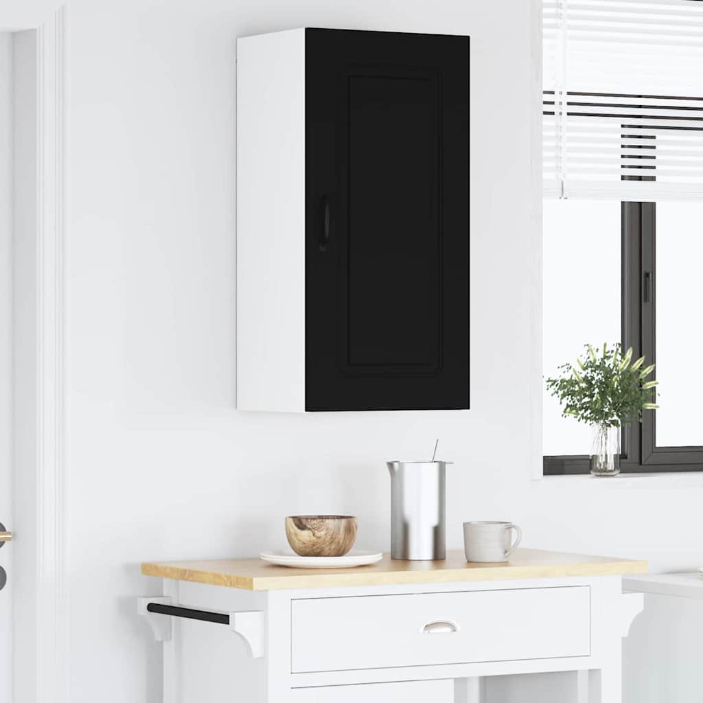 Dulap suspendat de bucatarie cu raft Negru 40 x 31 x 80 cm — imaginea 5