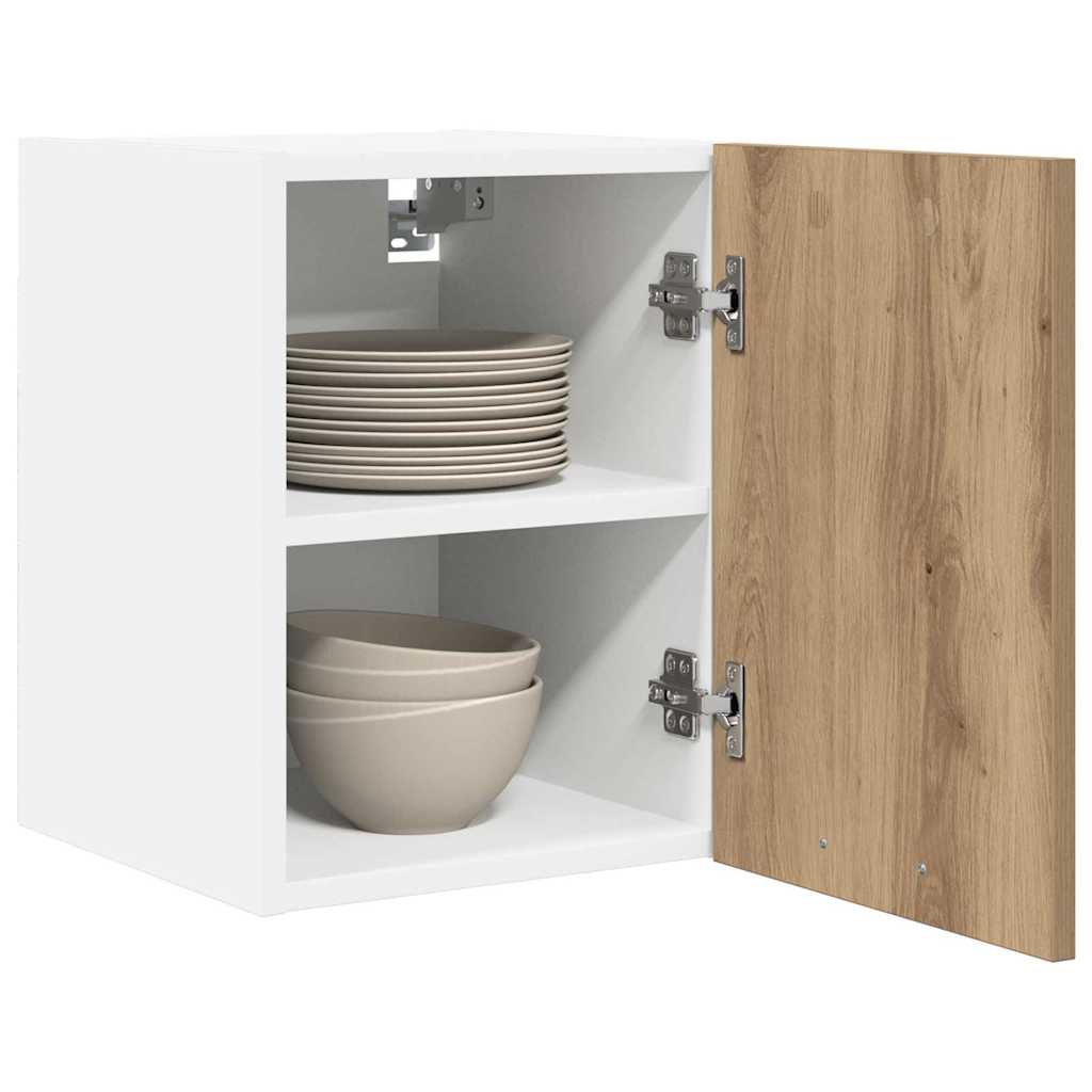 Dulap suspendat Riga Stejar Artisan si Alb 30 x 31 x 40 cm — imaginea 4