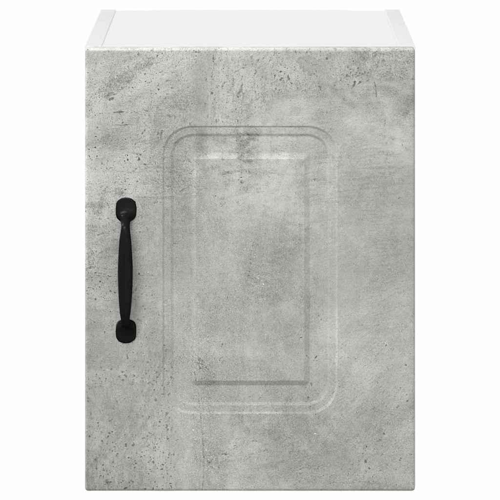 Dulap suspendat de bucatarie cu raft cu usa 2 pcs Gri din beton — imaginea 8