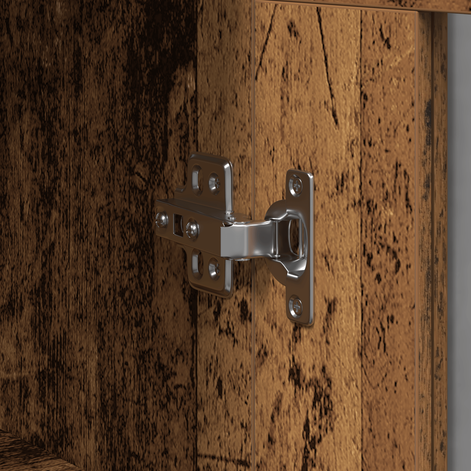 Dulap suspendat cu usi din sticla, lemn vechi, 69,5x34x90 cm — imaginea 9
