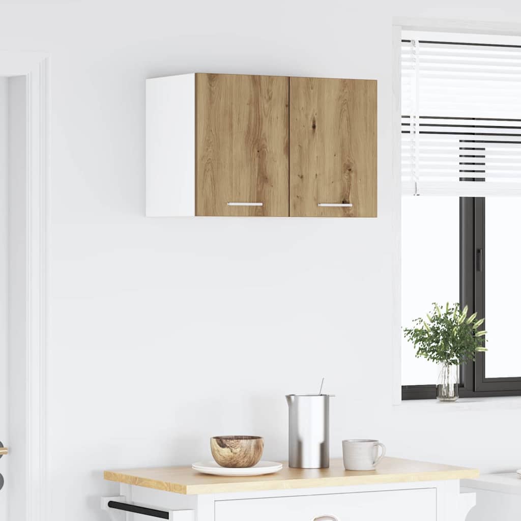 Dulap suspendat Riga Stejar Artisan si Alb 30 x 31 x 40 cm — imaginea 5