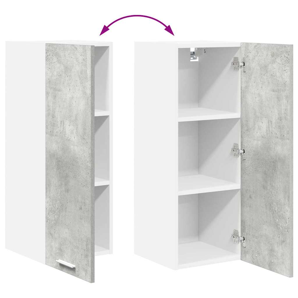 Dulap suspendat Riga 2 pcs Gri beton si Alb 30 x 31 x 80 cm — imaginea 13