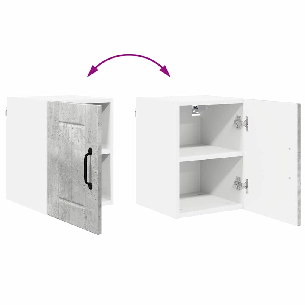 Dulap suspendat de bucatarie cu raft 2 pcs Gri din beton — imaginea 13