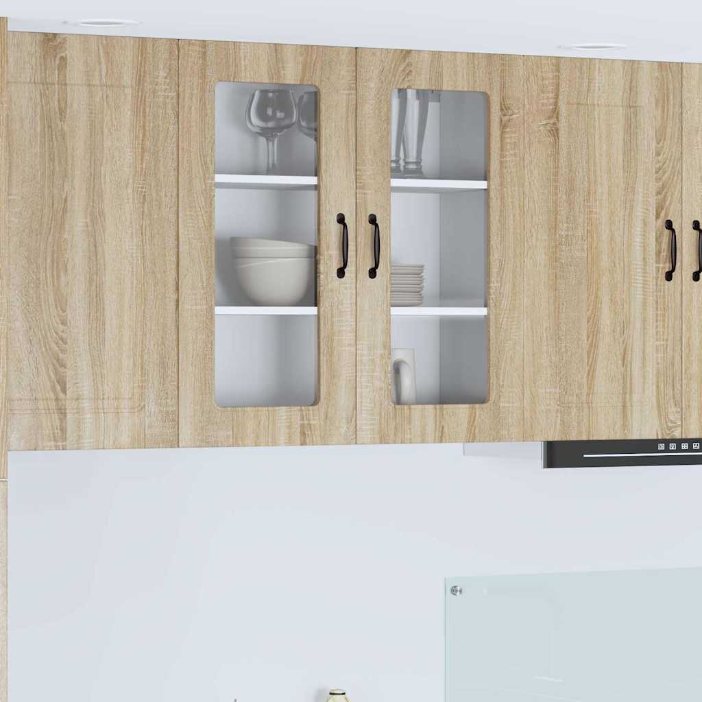 Dulap suspendat de bucatarie Stejar Sonoma 80 x 31 x 80 cm — imaginea 2
