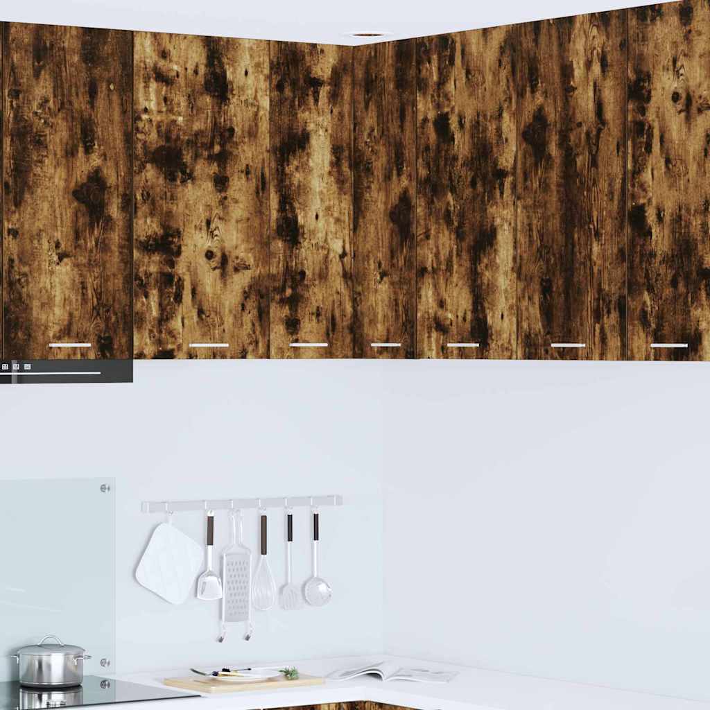 Dulap suspendat Riga Stejar afumat si alb 57 x 57 x 80 cm — imaginea 2