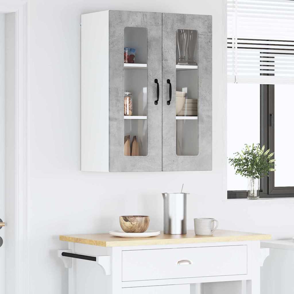 Dulap suspendat de bucatarie Gri din beton 60 x 31 x 80 cm — imaginea 5
