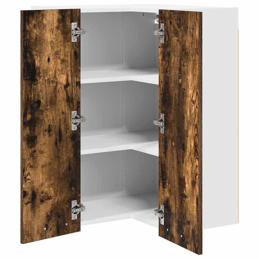 Dulap suspendat Riga Stejar afumat si alb 57 x 57 x 80 cm — imaginea 6