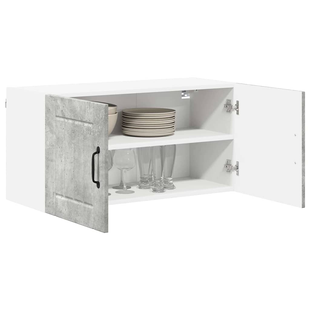 Dulap suspendat de bucatarie Gri din beton 80 x 31 x 40 cm — imaginea 4