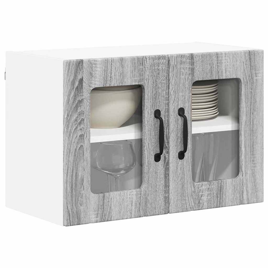 Dulap suspendat de bucatarie cu raft Gri Sonoma 60 x 31 x 40 cm — imaginea 4