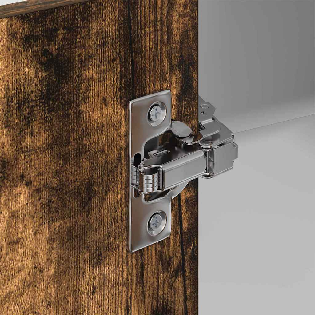 Dulap suspendat Riga Stejar afumat si alb 57 x 57 x 80 cm — imaginea 10