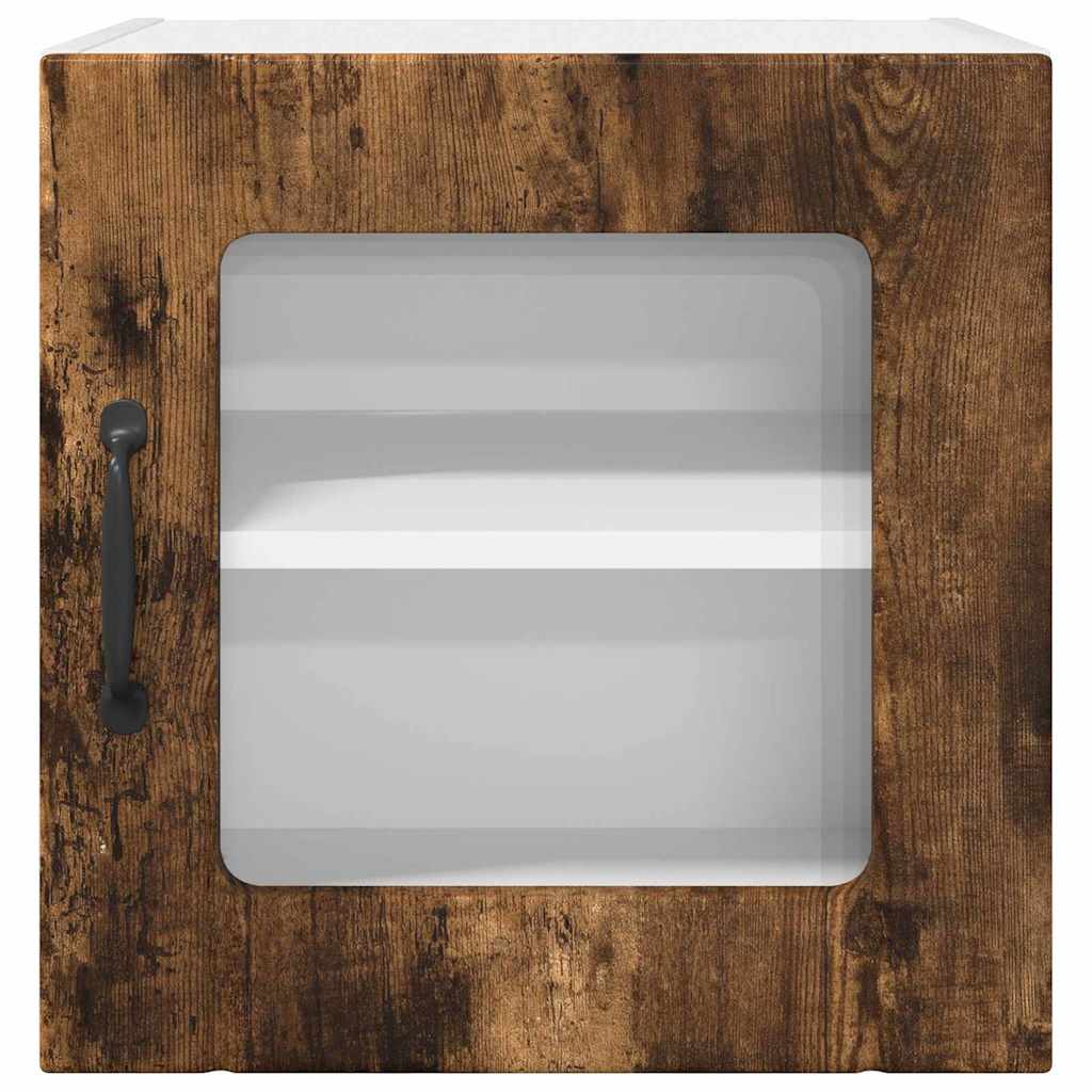 Dulap suspendat de bucatarie cu raft 2 pcs Stejar fumuriu — imaginea 8
