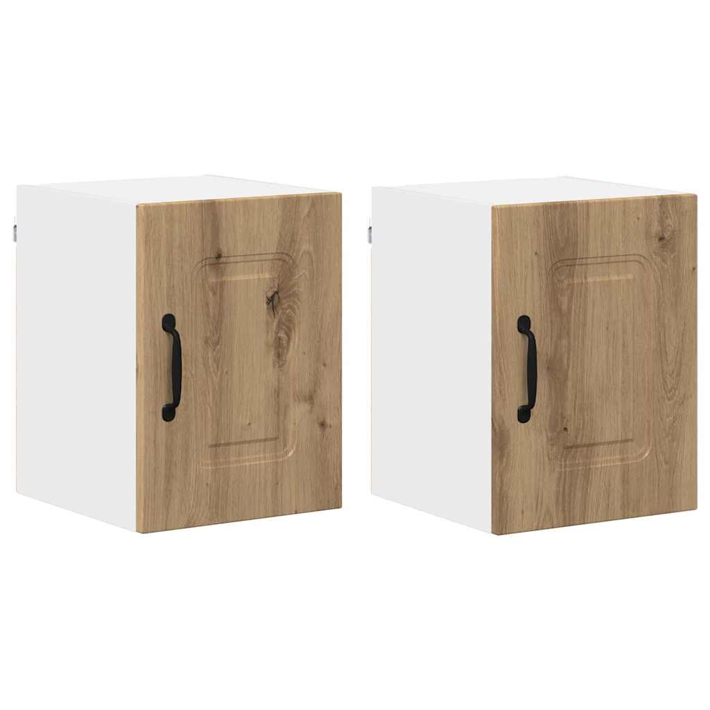 Dulap suspendat de bucatarie cu raft 2 pcs Stejar Artizanal